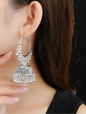 Drop Jhumka Hoop Earrings